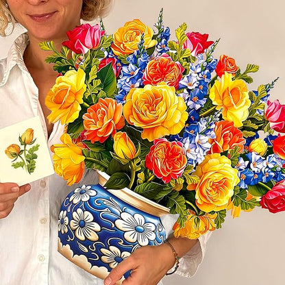 Aranjament Floral Decorativ 3D din Carton