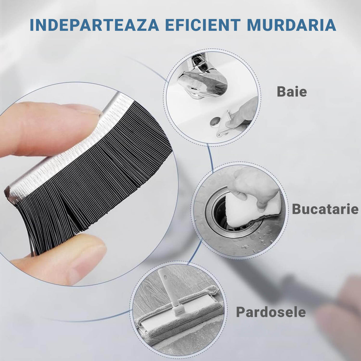 Set 4 Perii pentru Curățarea Zonelor Înguste